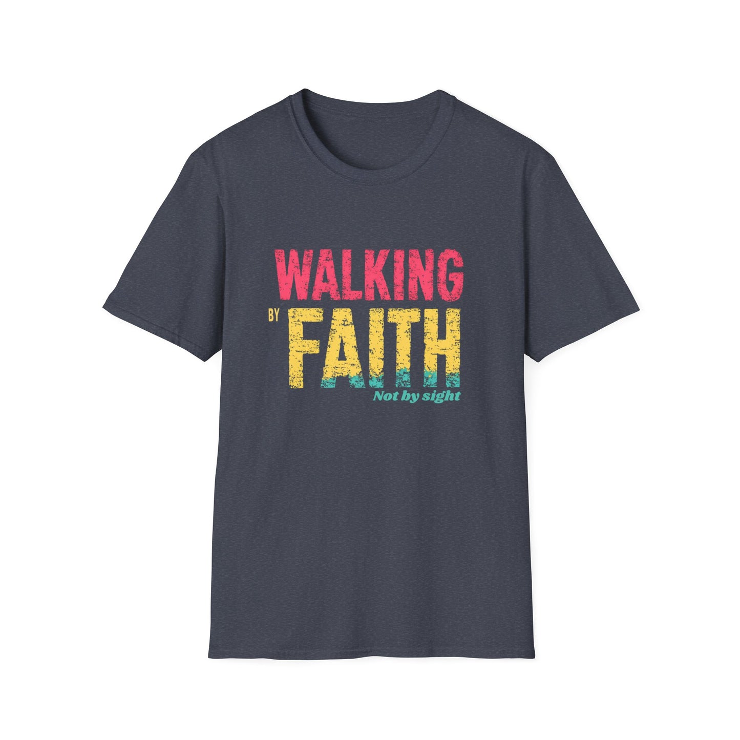 Walking by Faith Unisex Softstyle T-Shirt - Inspirational Christian Apparel