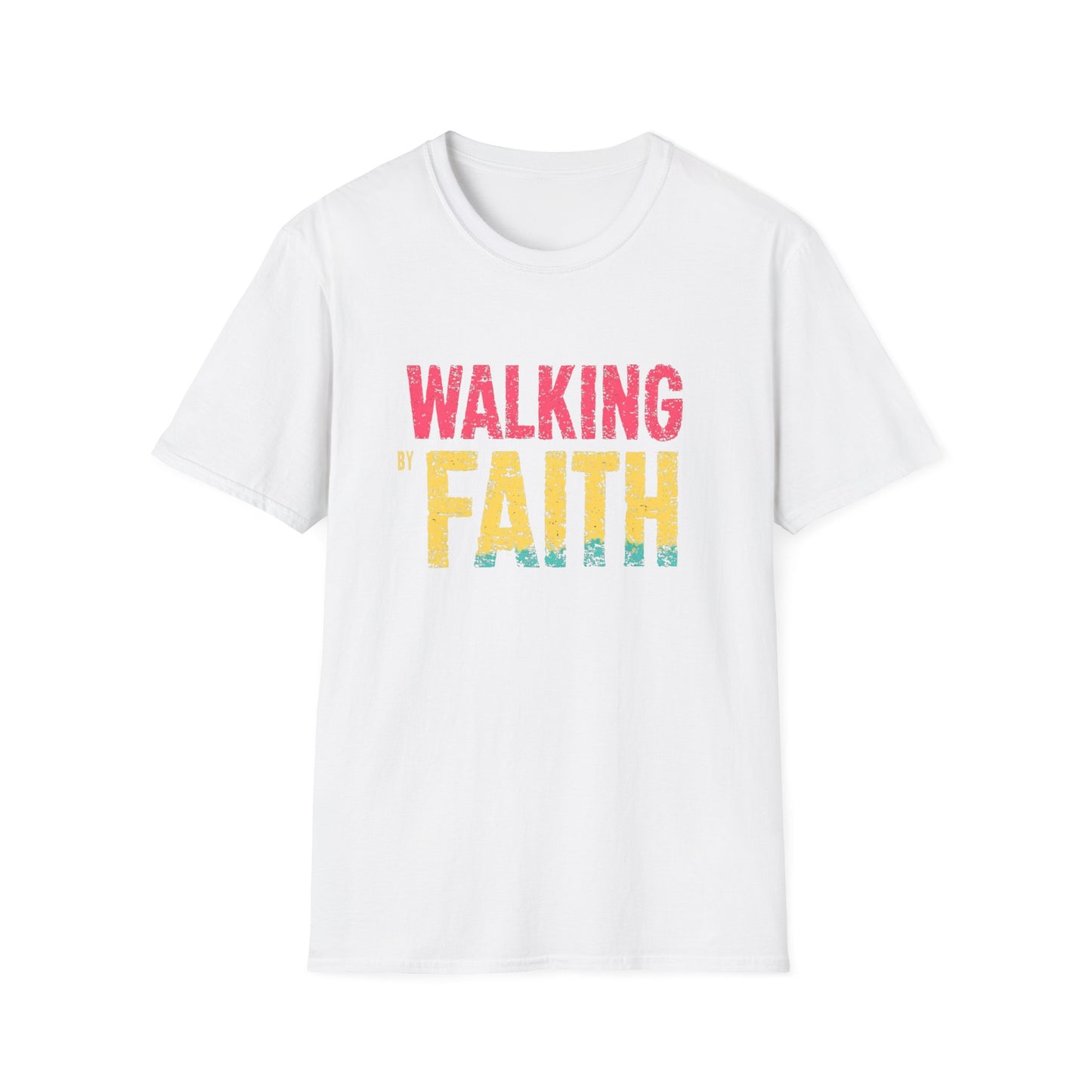 Walking by Faith Unisex Softstyle T-Shirt - Inspirational Christian Apparel