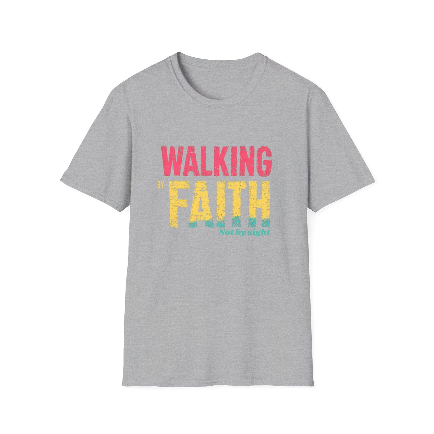 Walking by Faith Unisex Softstyle T-Shirt - Inspirational Christian Apparel