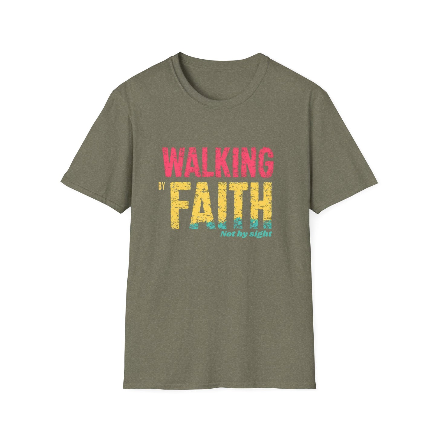 Walking by Faith Unisex Softstyle T-Shirt - Inspirational Christian Apparel